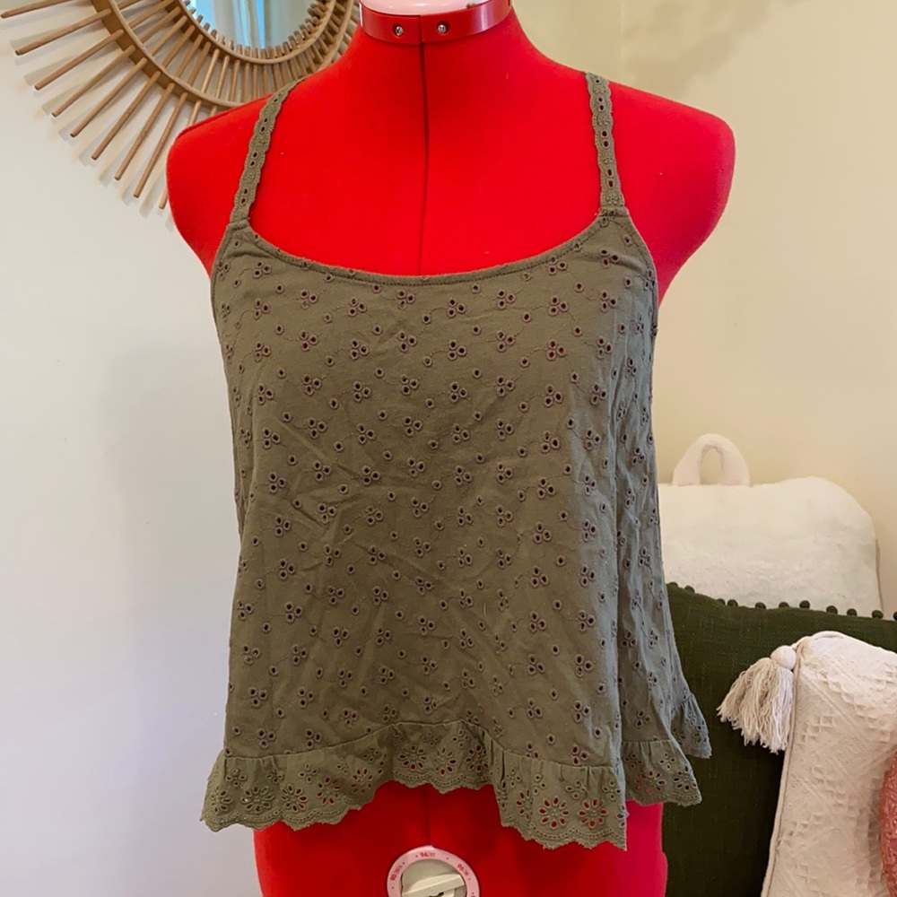 Olive green tank top
